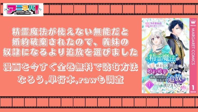 精霊魔法が使えない無能だと婚約破棄されたのでの漫画を今すぐ全巻無料で読む方法！なろう,単行本,rawも調査